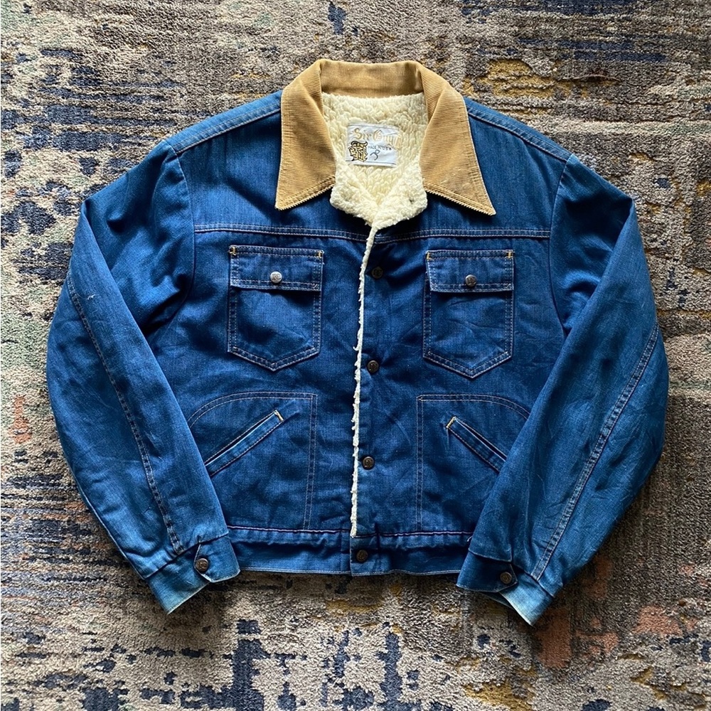 70s corduroy collar sherpa denim jacket